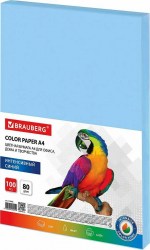 Бумага  Brauberg A4, 80г/м, 100л, интенсив синяя 112453