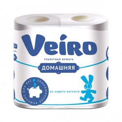 Бумага туалетная  1С24  2-сл, белая /4рул/Linia Veiro Домашняя (Сыктывкар)