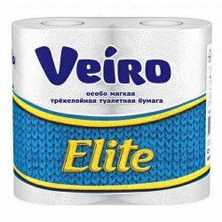 Бумага туалетная  9С34 3-сл, белая Veiro Elite /4рул/ (Сыктывкар)