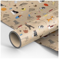 Бумага упаковочная MESHU К100_41057 "Day in Paris" крафт  70*100см 70г/м2 325724