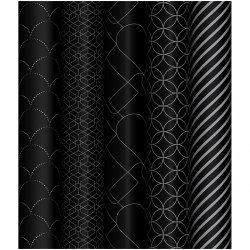 Бумага упаковочная MESHU MS_53487 "Pattern on black" глянец  70*100см 80г/м2 ассорти 358115
