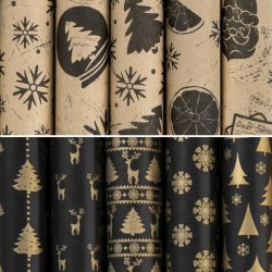 Бумага упаковочная Золотая сказка 591910 "Black&Gold" ассорти 70*100см  