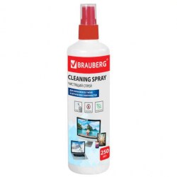 Чистящий спрей Brauberg 510120  250мл для магн-марк. досок. ЖК-маниторов, оптики и стекол 