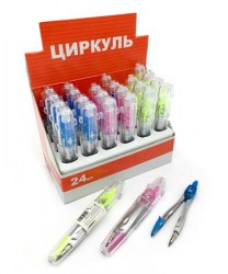 Циркуль Нева Маркет CC-96 "INTELLIGEN" металлический, в пластиковом футляре, ассорти