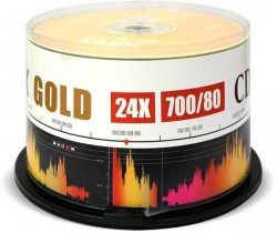 Диск CD-R 700Mb Mirex GOLD 24x Cake box 50шт UL120054A8B
