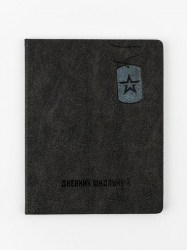 Дневник Альфа-Тренд 110135 "Юнармия" 1-11 класс, жетон-сизый, кожзам, ляссе