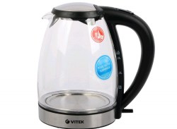 Электрочайник VITEK 7046 BK стекло черный 1,7л
