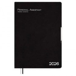 Ежедневник А4 2026г. Феникс 70205 ШЕВРЕТ ГЛОССЕ черный, кожзам, 120л.