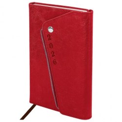 Ежедневник А5 2026г. Brauberg 117401 "Jacket" красный, под кожу, магнитный клапан