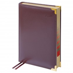 Ежедневник А5 2026г. Delucci DD4_89502 коричневый, гладкий кожзам, золотой срез 184л. 381856