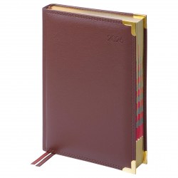 Ежедневник А5 2026г. Delucci DD4_90502 коричневый, фактурная кожзам, золотой срез 184л. 381771