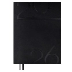 Ежедневник А5 2026г. Феникс 70211 КАССАНДРА черный, кожзам, 176л., ляссе