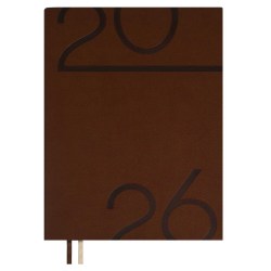 Ежедневник А5 2026г. Феникс 70212 КАССАНДРА коричневый, кожзам, 176л., ляссе