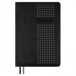 Ежедневник А5 2026г. Феникс 70214 ШЕВРО черный, кожзам, 176л., ляссе