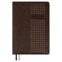 Ежедневник А5 2026г. Феникс 70215 ШЕВРО коричневый, кожзам, 176л., ляссе