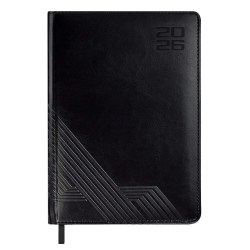 Ежедневник А5 2026г. Феникс 70218 САРИФ черный, кожзам, 176л, ляссе