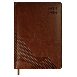 Ежедневник А5 2026г. Феникс 70219 САРИФ коричневый, кожзам, 176л, ляссе