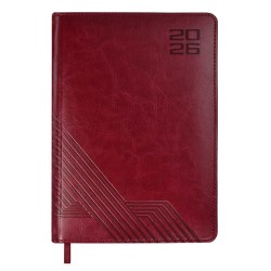 Ежедневник А5 2026г. Феникс 70220 САРИФ бордовый, кожзам, 176л, ляссе