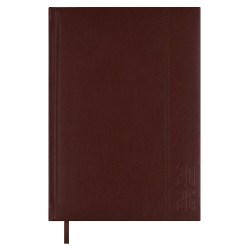 Ежедневник А5 2026г. Феникс 70225 НАППА коричневый, кожзам, 176л, ляссе