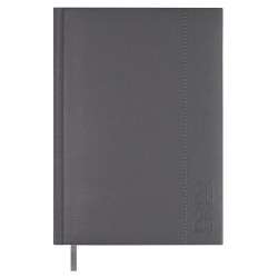 Ежедневник А5 2026г. Феникс 70229 НАППА серый, кожзам, 176л, ляссе