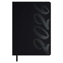 Ежедневник А5 2026г. Феникс 70232 СОФТ-ТАЧ черный, кожзам, 176л, ляссе