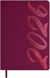 Ежедневник А5 2026г. Феникс 70233 СОФТ-ТАЧ бордовый, кожзам, 176л, ляссе