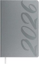 Ежедневник А5 2026г. Феникс 70234 СОФТ-ТАЧ серый, кожзам, 176л, ляссе