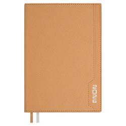 Ежедневник А5 2026г. Феникс 70238 ДЖУТ бежевый, кожзам, 176л., ляссе