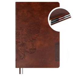 Ежедневник А5 2026г. Феникс 70246 НАППА коричневый, кожзам, 176л, ляссе