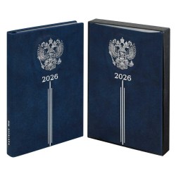 Ежедневник А5 2026г. Феникс 70251 ТИВОЛИ синий, кожзам, 176л.ляссе