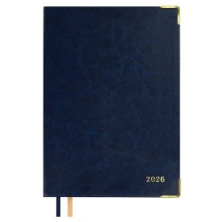 Ежедневник А5 2026г. Феникс 70259 САРИФ синий кожзам, метал. угол, золотой срез 176л., ляссе