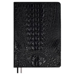 Ежедневник А5+ Феникс 67177 АЛЛИГАТОР черный, кожзам, кремовый блок, 160л. ляссе