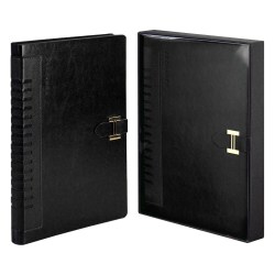 Ежедневник А5+ Феникс 67184 САРИФ черный, кожзам, кремовый блок, 160л, ляссе