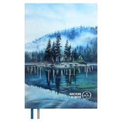 Ежедневник А5 Феникс 70660 ТУМАН НАД ОСТРОВОМ кожзам, кремовый блок, 160л. 2 ляссе