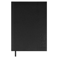 Ежедневник А6+ 2026г. Феникс 70283 НАППА черный, кожзам, 176л., ляссе