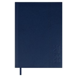 Ежедневник А6+ 2026г. Феникс 70285 НАППА синий, кожзам, 176л., ляссе