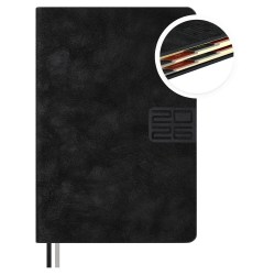 Ежедневник А6+ 2026г. Феникс 70291 ТИВОЛИ ГЛОСС черный, кожзам, 176л. с вырубкой