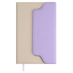 Ежедневник А6+ Феникс 70675 ПЛЕЗИР бежевый/сиреневый, кожзам, 120л. недатир, ляссе