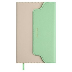 Ежедневник А6+ Феникс 70676 ПЛЕЗИР бежевый/мятный, кожзам, 120л. недатир, ляссе