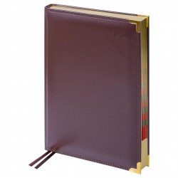 Ежедневник B5 2026г. Delucci DD6_90402 коричневый, фактурная кожзам, золотой срез 184л. 381770