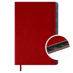 Еженедельник А5 2026г. Феникс 70335 "БУЙВОЛ" красный, кожзам, 80л.