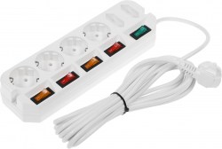 Фильтр сетевой 3,0м 6 розеток MOST A10 белый упак п/э 294612