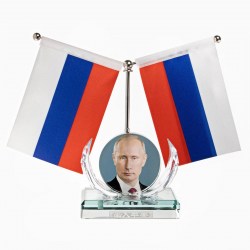 Флаг  Президент настольный на поставке 2шт, 8*11см, круг 16,5х17см 9605251