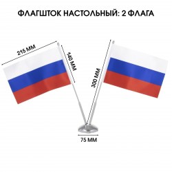 Флагшток настольный с 2 флажками 9910571