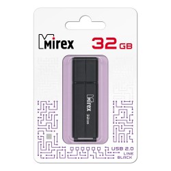 Флэш-диск Mirex LINE BLACK 32GB ecopack 13600-FMULBK32