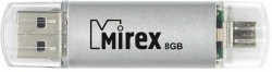 Флэш-диск Mirex SMART SILVER 8GB USB/micro USB дв разьем 13600-DCFSSM08