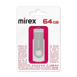 Флэш-диск Mirex SWIVEL WHITE 64GB  ecopack 13600-FMUSWT64