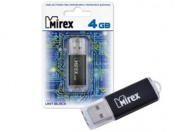Флэш-диск Mirex UNIT BLACK 4GB ecopack 13600-FMUUND04