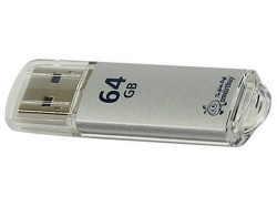 Флэш-диск Smart Buy 64Gb V-Cut USB 2.0 SB64GBVC-S серебро Flash Drive 260252