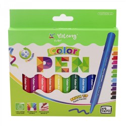 Фломастеры 12цв. Alingar AL875031-12 "Color" кругл, вент колп,упак картон  